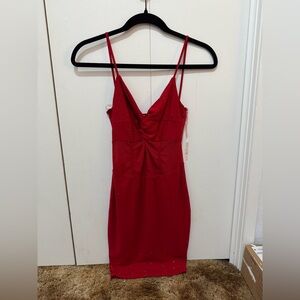 Red Spaghetti Strap Party Dress